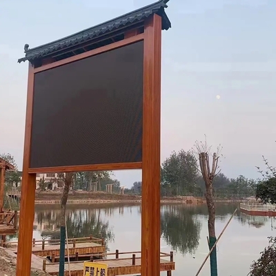P10 شاشة LED خارجية ثابتة 960x960 خزانة مقاومة للماء من الحديد بالألوان الكاملة