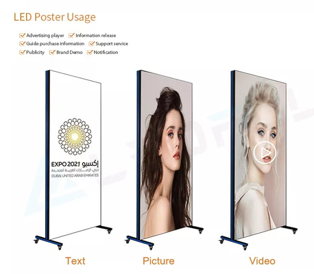 داخلي P1.8 P2 P2.5 الإعلانات الرقمية LED ملصق العرض المرآة الشاشة LED عرض ملصق