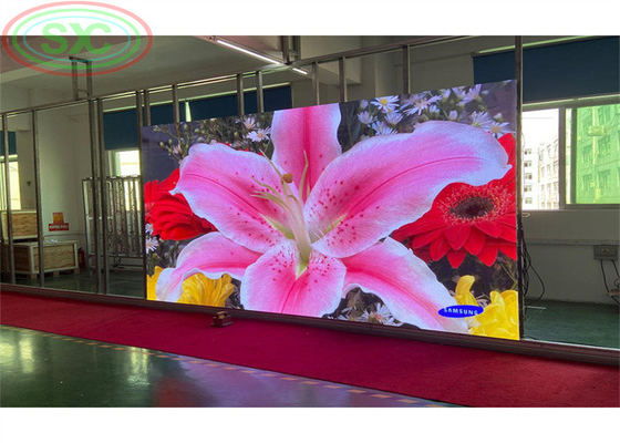 P3.91 HD لون كامل RGBLED الالومنيوم المسالك الصب الشاشة ارتفاع معدل التحديث 500 * 1000MM مجلس الوزراء