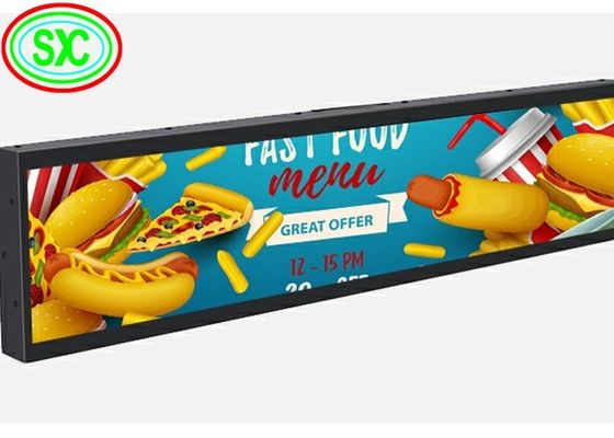 شاشة LED رف COB P1.875 مقاس 900x60 ملم، سطوع 800 شمعة/متر مربع لتجار التجزئة