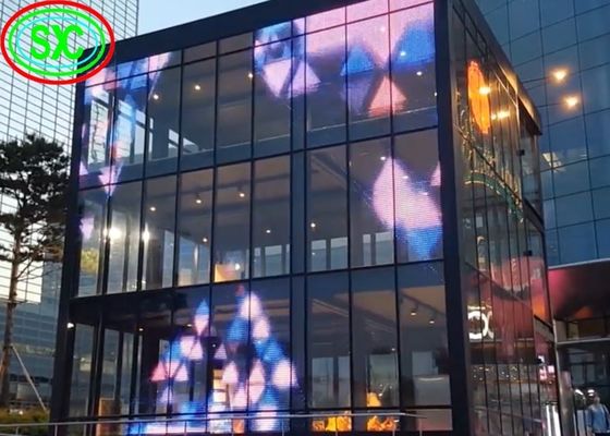 سعر جيد إبيستار رقاقة P12.5mm جدار شفاف شاشة عرض مع 5 سنة كفالة الانترنت