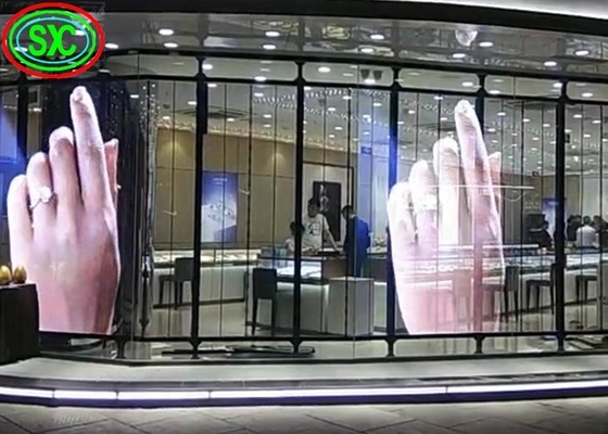نافذة كاملة الألوان شفافة LED عرض مرن واي فاي USB P3.91-7.82