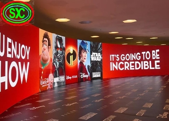 الرقمية P4 RGB LED الستار عرض الحائط، منحني أدى الجدار IP65 للماء