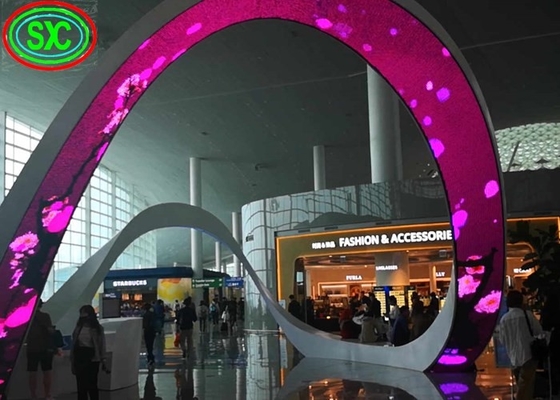 P3.91 360 درجة في الهواء الطلق كامل الألوان عمود الكرة شاشة عرض LED