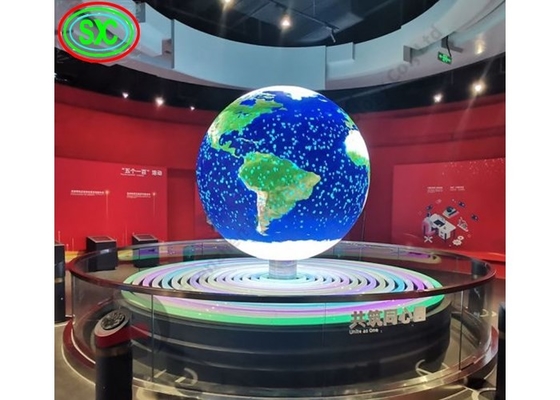 360 درجة داخلية عمود ملون كامل كرة LED العرض شاشة بناء لوحة إعلان