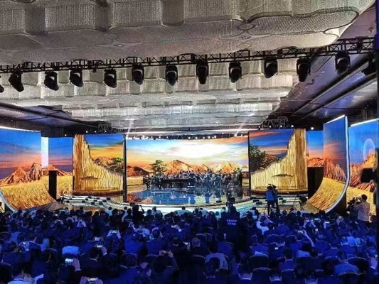 P3.91 عالية الجودة في الداخل محفز الشاشة مسرح الحدث استئجار كامل لون جدار الفيديو 7 أقسام
