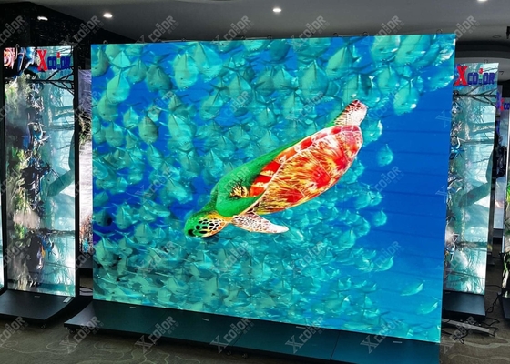 شاشة مسرحية كبيرة واضحة للغاية ملونة بالكامل P3.91 شاشة LED شفافة مع معدل تحديث عالي 3840 هرتز