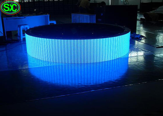 سعر جيد P3.91 منحني الشكل الستار شاشة عرض LED للإعلان ، 5500-6500 القمل الانترنت