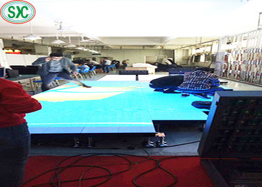 P3.91 إضاءة LED الداخلية بألوان كاملة أرضية الرقص 250 * 250mm LED Module 65410 نقطة / متر مربع