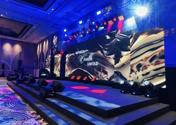 مسرح تأجير شاشة LED الصب الصبغ الألومنيوم، داخلية HD كامل اللون P3، 128 X 64 نقطة مصفوفة