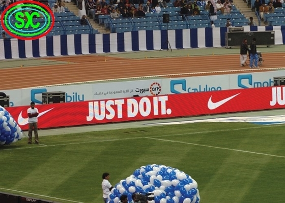 شاشة LED ذات الزاوية العريضة P10 RGB خارجية 1/4 Scan HD Slim Full Color Stadium Panel