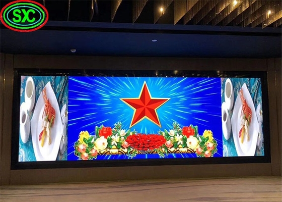 256mm x 128mm حجم الوحدة شاشة LED داخلية ملونة كاملة مع SMD2121 عالية الوضوح ومواد الألومنيوم المصبوب