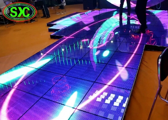 P3.91 إضاءة LED الداخلية بألوان كاملة أرضية الرقص 250 * 250mm LED Module 65410 نقطة / متر مربع