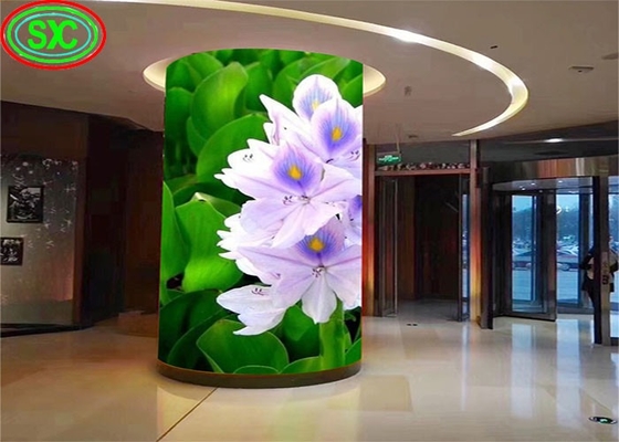 ضوء عالي HD استئجار وحدة ناعمة P2.5 P3 P4 P5 داخلية ثابتة LED حائط فيديو أسطواني مرن