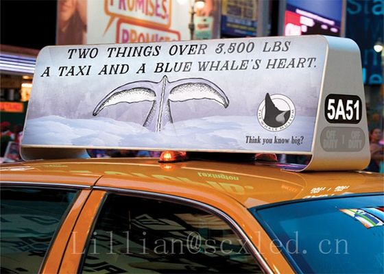 P5 إشارة LED من سقف سيارة الأجرة مزدوجة الجانب 960x320mm IP67 مقاوم للماء