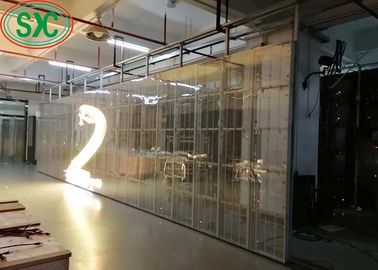 G3.91-7.82 شاشة LED شفافة ذات لون كامل لتوفير الطاقة داخلية 500mm X 1000mm مربع