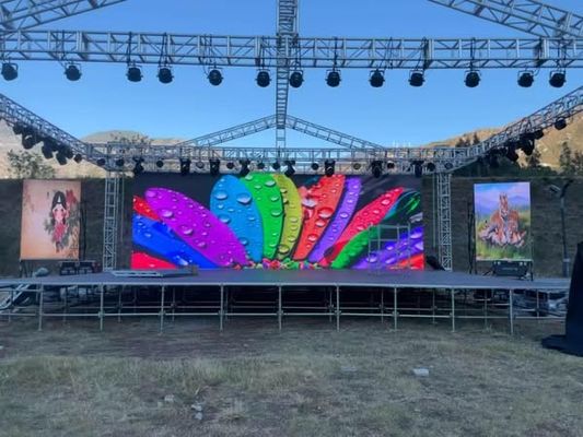 سعر جيد شاشة استئجار في الهواء الطلق مقاومة للماء HD طاقة منخفضة IP65 ثابتة P10 شاشة LED الانترنت