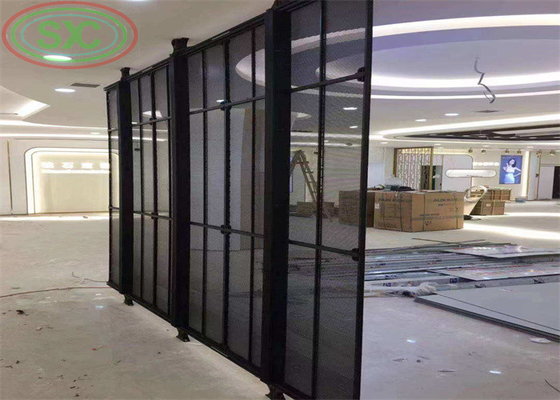 داخلي P3.9-7.8 شاشة عرض LED شفافة كاملة اللون SMD منحنية LED الفيديو الحائط الزجاجية LED شاشة لعرض