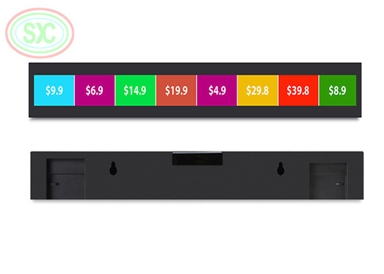 شاشة رفوف LED P1.875 مقاس 900x60 ملم، سطوع 800 شمعة/متر مربع، شاشة داخلية