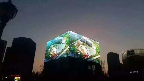 شاشة LED عالية الدقة في الهواء الطلق p10 كاملة الألوان مع أداء مستقر لإشارة البث التلفزيوني 10mm Pixel Pitch 7000 cd/m2 Brightness 16.7 مليون لون IP65/IP54 حماية 800W/m2 أقصى طاقة
