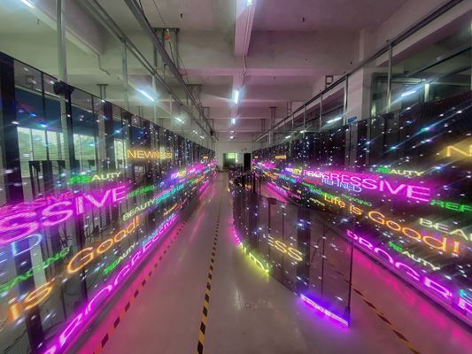 شريحة رقاقة ويفر شفافة LED، شاشة LED شفافة عالية الوضوح، شاشة LED شفافة