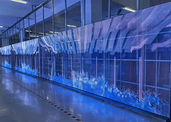 HD Full Color Video Advertising Led Screen G3.91-7.82 نافذة داخلية زجاجية شفافة