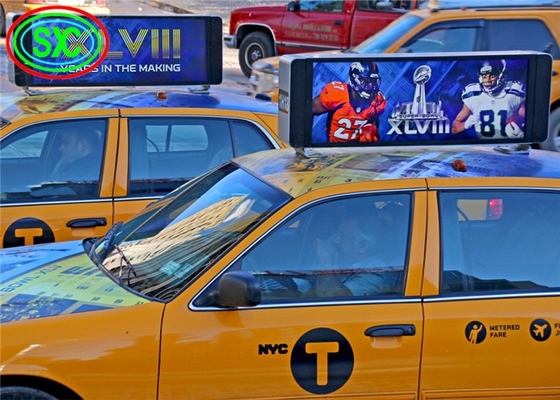 في الهواء الطلق كامل لون P5 LED العرض سقف السيارة إعلانات علامات الجانب المزدوج سيارة أجرة فوق