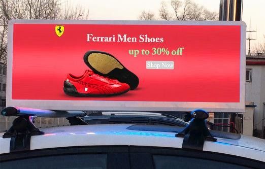 P6 HD Full Color LED Car Roof Sign Display IP65 مقاوم للماء