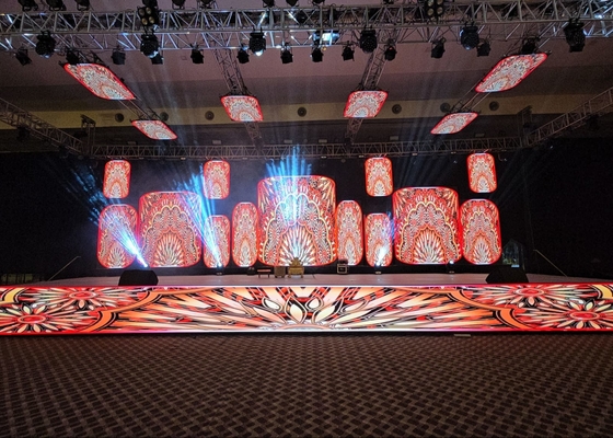 تأجير داخلي P1.923 LED Display Rgb Led Billboard حجم الوحدة 246x246mm