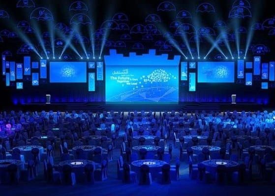 شاشة استئجار كامل اللون LED شاشة مرحلة الخلفية P3.91 SMD 1/8 مسح رقاقة LED البصرية