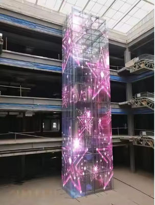 P3.91-7.82mm شاشة LED شفافة لجدران الستائر الزجاجية