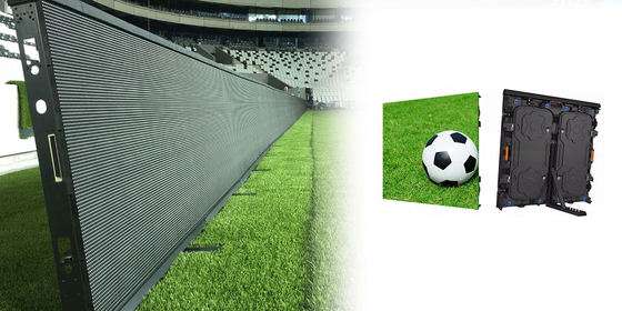 ضوء عالي≥6500cd/m2 عرض LED للملاعب مع الصلب المطاط البارد وحزمة SMD3535 البكسل