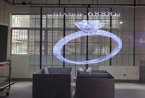 شاشة عرض فيديو LED شفافة P3.91 عالية الدقة للإعلانات الداخلية بضمان 3-5 سنوات