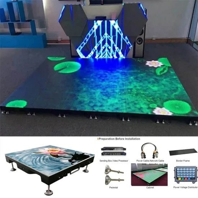 معدل تحديث 3840 هرتز/ثانية والتحكم في RGB 3IN1 لأرضية رقص مضيئة