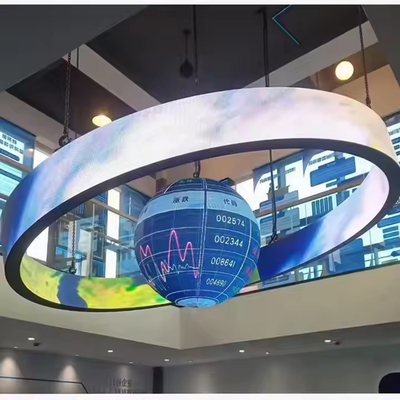 شاشة إعلانية خارجية 360 درجة أسطوانة LED عرض عمود منحنى