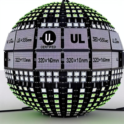 شاشة LED كروية بخدمة أمامية معتمدة من UL مع حجم وحدة 320 * 160 مم وشهادة UL
