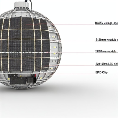شاشة DC5V الكهرباء الكرة LED مع 320 * 160mm حجم الوحدة و Epistar LED رقاقة
