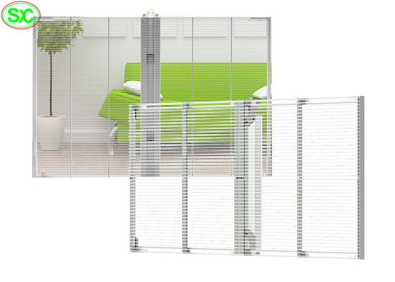 لوحة LED شفافة عالية السطوع، لافتات ملونة كاملة SMD2121 شاشة LED شفافة