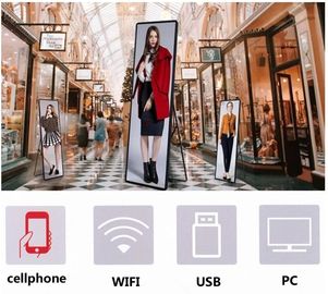 أرضية قائمة LED شاشة مرآة إشارة رقمية ملونة كاملة عازلة للماء شاشة LED ملصق