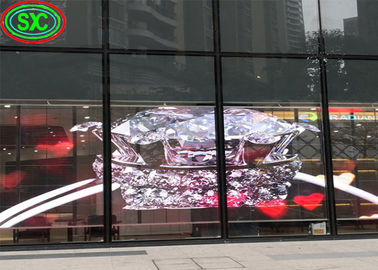 شاشة LED شفافة داخلية P3.9-7.8 ملونة كاملة SMD منحنية مدعومة فيديو جدار الزجاج للمعرض