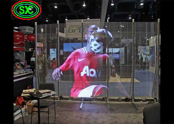 شاشة LED شفافة ملونة كاملة P3.91-7.82 مقاس 1000x1000 مم لعرض الزجاج