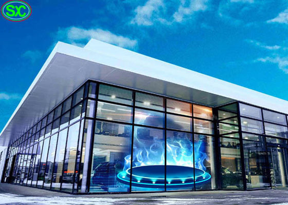 بناء الجدار الخارجي P3.91 شاشة LED شفافة عالية السطوع 5000nits