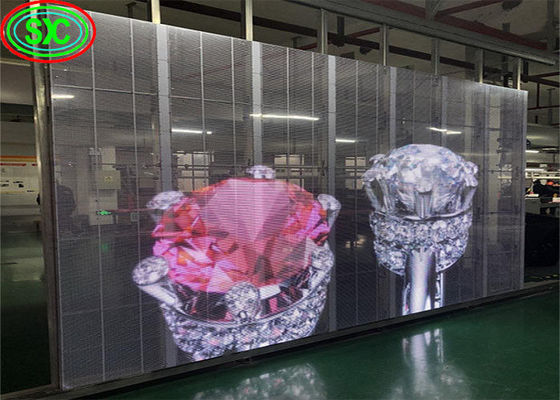 سعر جيد مراكز التسوق عالية السطوع P3.91 شاشة LED شفافة الانترنت