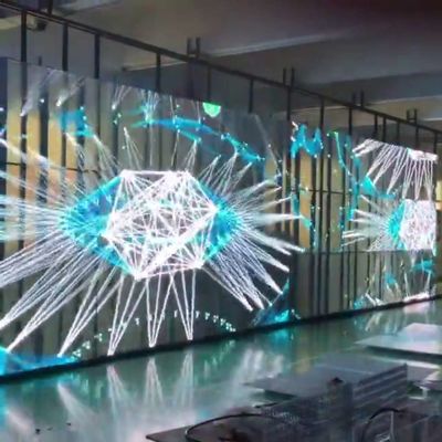 شاشة LED شفافة ملونة كاملة P3.91-7.82 مقاس 1000x1000 مم لعرض الزجاج