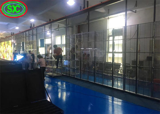سعر جيد شاشة LED شفافة P3.91-7.82 مقاس 500x1000 مم، سطوع 5000 شمعة/متر مربع الانترنت