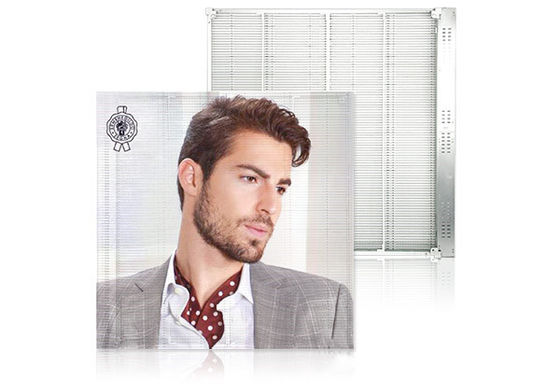 ضوء فائق في الهواء الطلق P3.91-P7.82 500 * 1000mm حجم الخزانة جدار LED شفاف