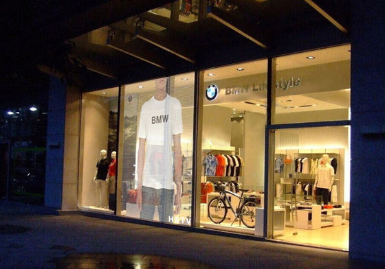 P3.91-7.82 شاشة LED شفافة 5000cd/m2 لون كامل