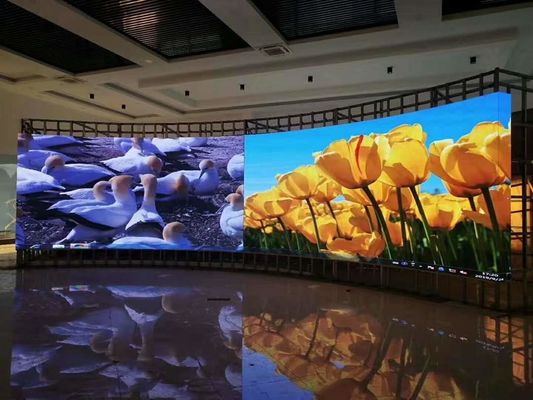 سعر جيد شاشة شاشة LED ضخمة فيديو حائط P2 P3.91 الإعلانات الداخلية مربع منحني عرض داخلي كامل اللون الانترنت