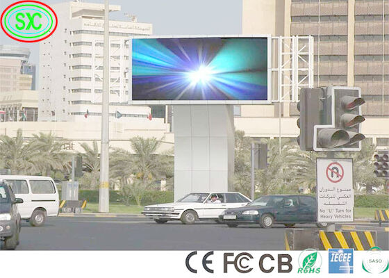 سطوع عالٍ في الهواء الطلق بالألوان الكاملة مقاوم للماء P10 خارجي RGB مثلث قائم الزاوية ليد عرض خزانة حائط فيديو مع CE CB