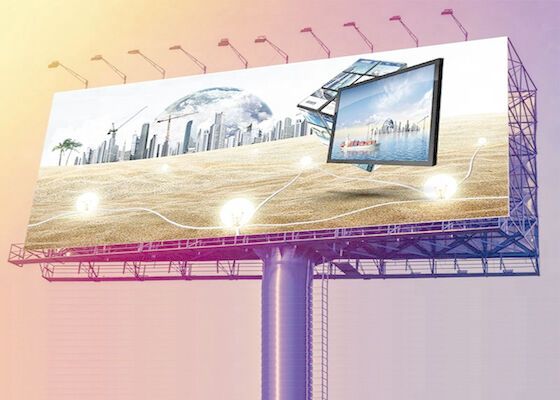 الإعلانات الخارجية LED Billboard Street P10 لوحات عرض LED ملونة كاملة مع عمود